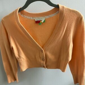 Modcloth Fervour Cropped Cardigan in Creamsicle